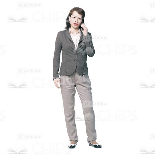 Calm Cutout Woman Holding Phone -0