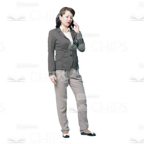 Attentive Young Woman Talking The Phone Cutout-0