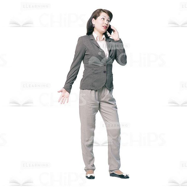 Cutout Picture Of Young Woman Talking The Phone-0