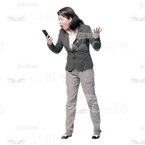 Screaming Woman Holding The Phone Cutout Image-0