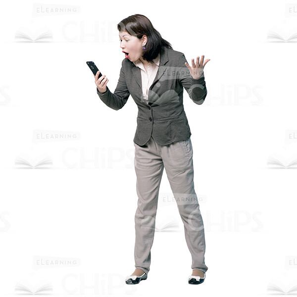 Screaming Woman Holding The Phone Cutout Image-0