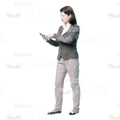 Cutout Woman Using The Phone Half-Turned-0