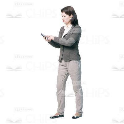 Young Woman Making Notes On The Phone Cutout-0