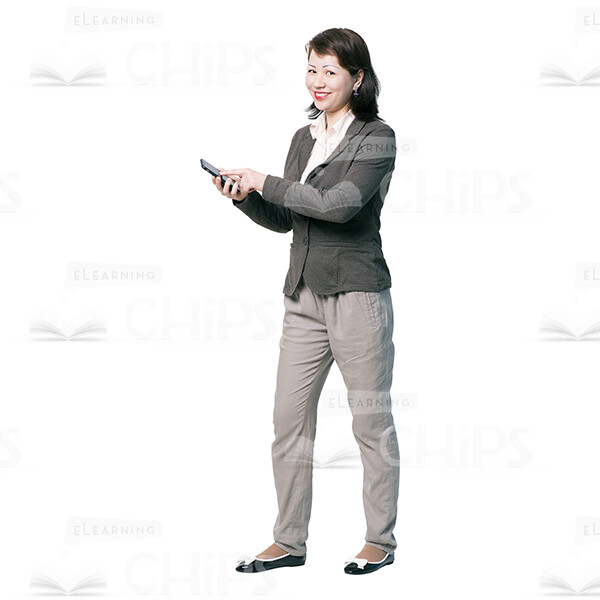 Half-Turned Woman Using The Phone Cutout-0