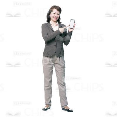 Smiling Young Woman Holding The Phone Cutout-0