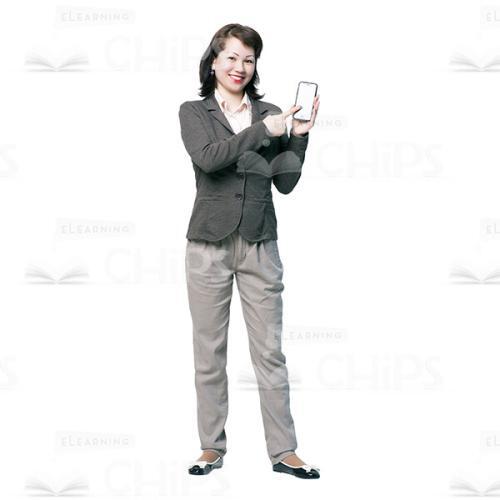 Attractive Woman Pointing To The Phone Cutout-0