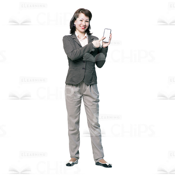 Attractive Woman Pointing To The Phone Cutout-0 Attractive Woman Pointing To The Phone Cutout-0