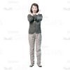Calm Young Woman Crossed Arms Cutout Photo-0