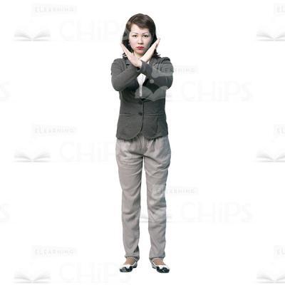 Cutout Photo Of Young Woman With Crossed Arms-0