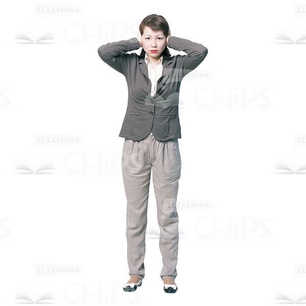 Handsome Woman Covering Ears Cutout-0