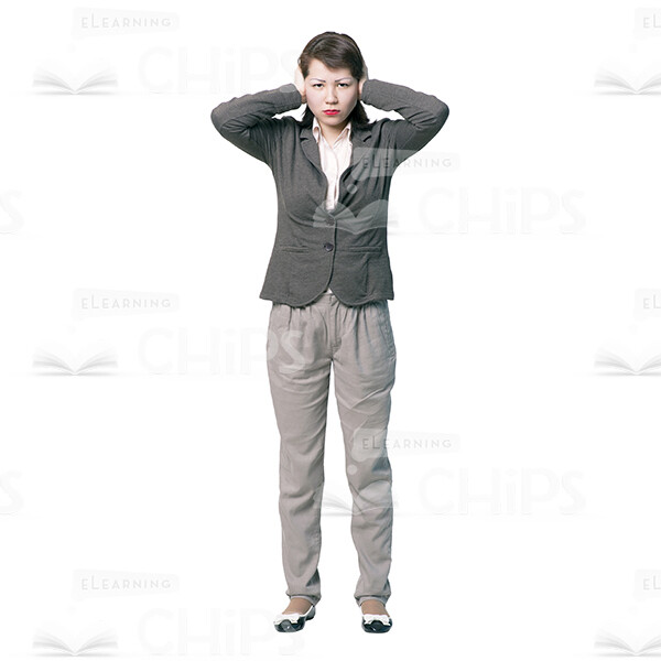 Contemptuous Woman Covering Ears Cutout Picture-0