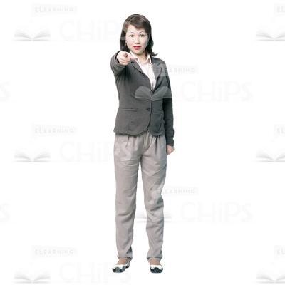 Young Woman Makes "It's You" Gesture Cutout Picture-0
