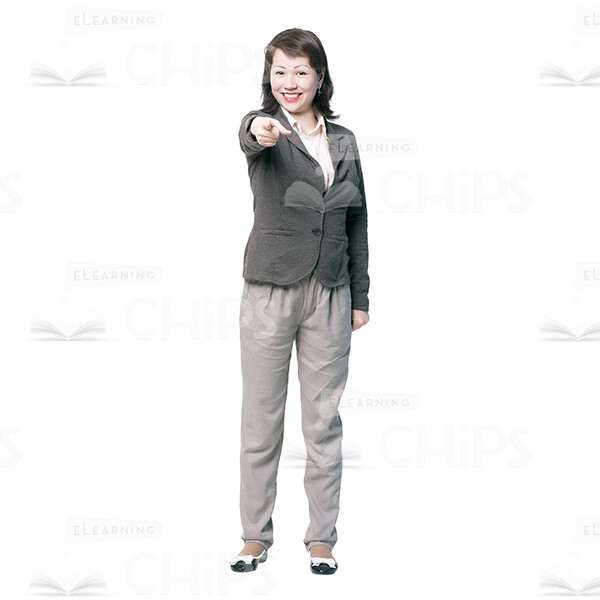 Cheerful Young Woman Gesturing Cutout Photo-0