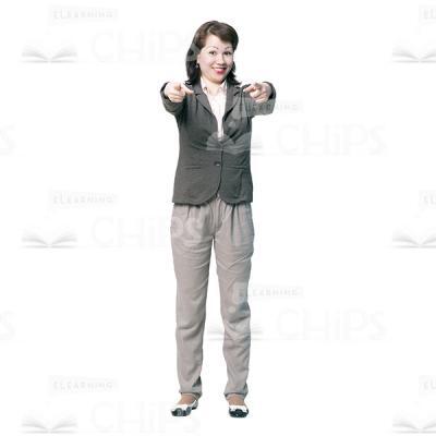 Young Woman Making "It's You" Gesture Cutout-0