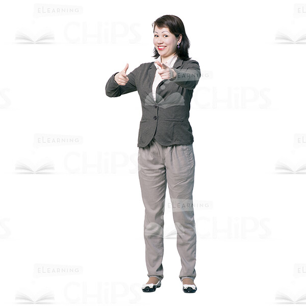 Confident Young Woman Pointing Cutout Image-0