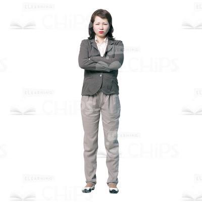 Cutout Woman Character With Crossed Arms-0