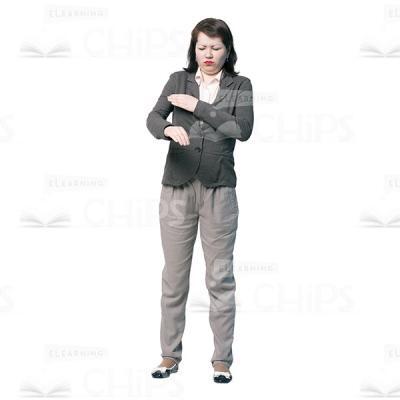 Frowning Young Woman Gesticulating Cutout Image-0