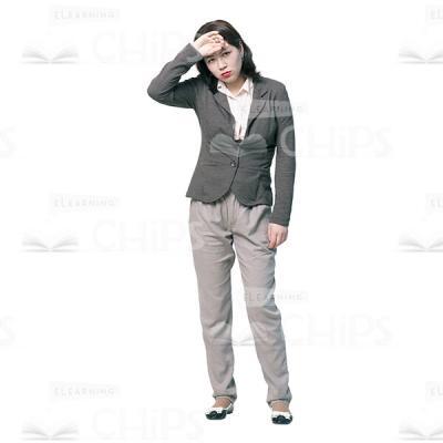 Tired Young Woman Cutout Picture-0