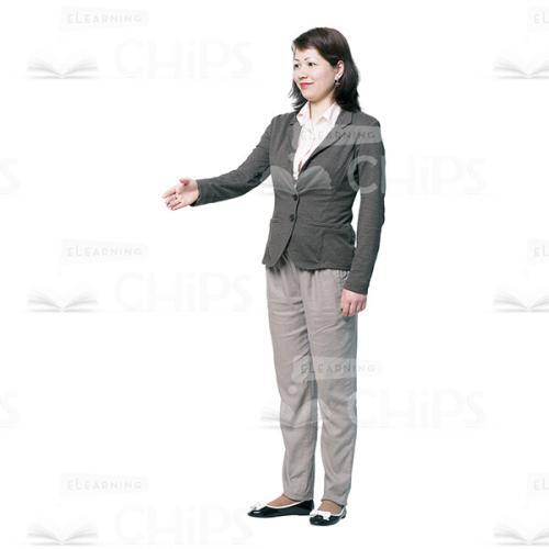 Young Woman Greeting Gesture Cutout-0