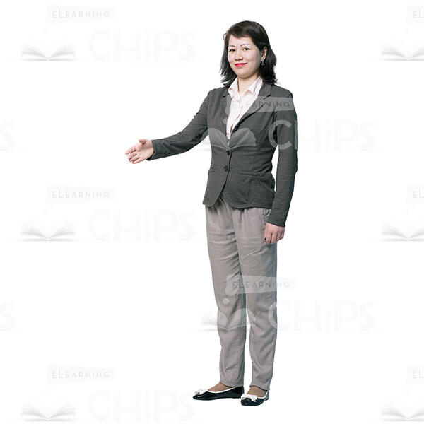 Half-Turned Woman Greeting Cutout Photo-0