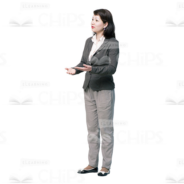Pretty Young Woman Gesturing Cutout Photo-0