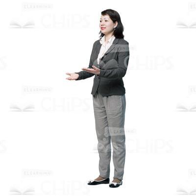 Cutout Woman Character Explains Something-0