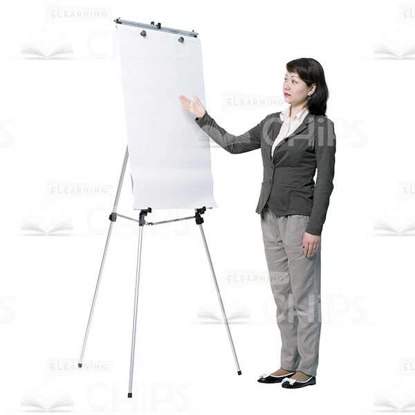 Half-Turned Woman Holding A Presentation Cutout-0