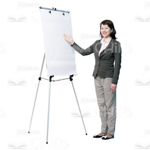 Cheerful Woman Pointing To Flipchart Cutout-0