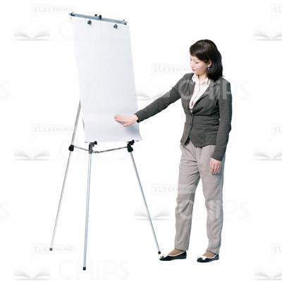 Young Tutor Holding A Presentation Cutout Image-0