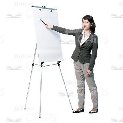 Cutout Woman With Marker Points At Flipchart-0
