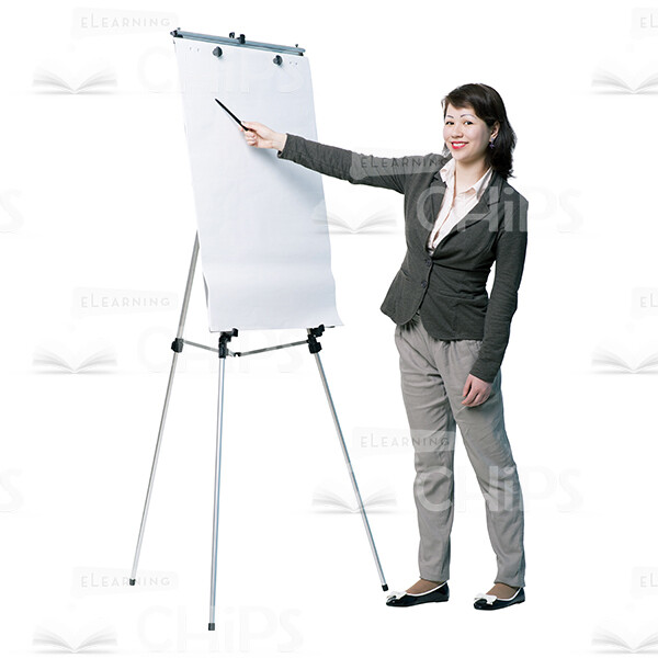 Smiling Cutout Mentor Points At Flipchart-0