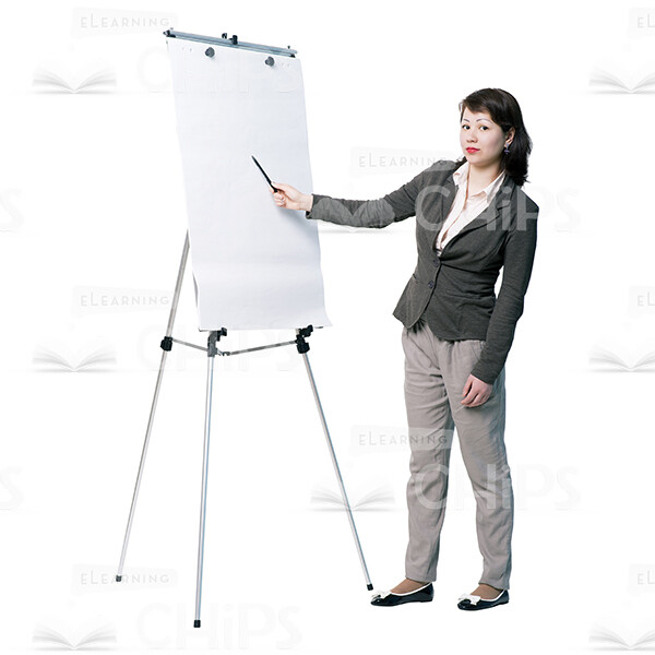 Half-Turned Young Mentor Holding A Presentation Cutout-0