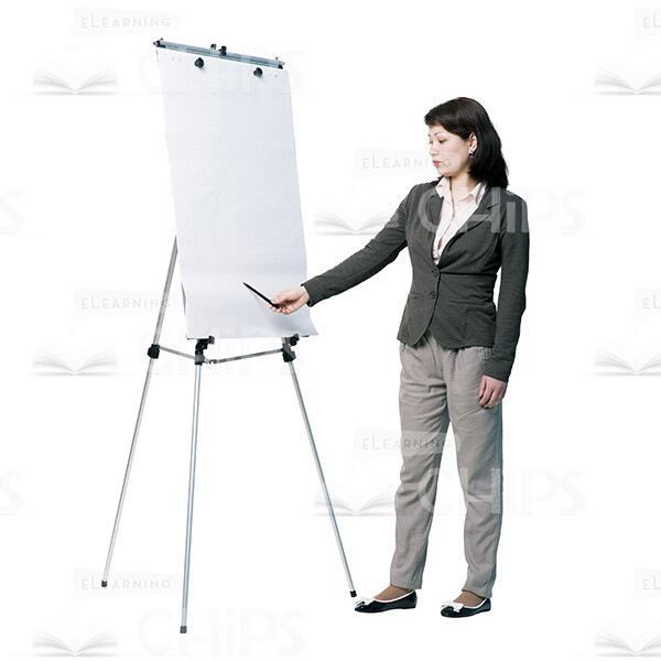 Busy Young Woman Holding A Presentation Cutout -0
