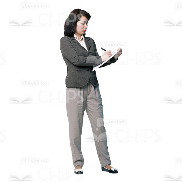 Young Woman Making Notes Cutout Picture-0