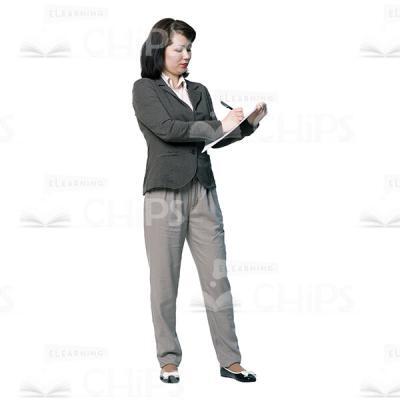 Concentrated Cutout Woman Making Notes-0