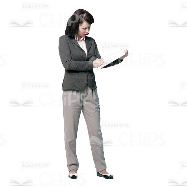 Focused Woman Writing Cutout Image-0