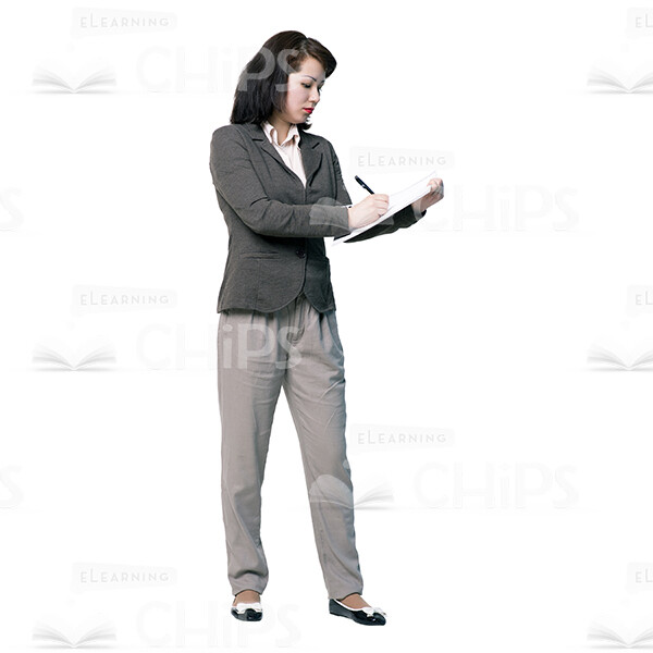 Busy Young Woman Making Notes Cutout-0