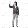 Young Woman Waving Hand Cutout Picture-0