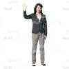 Young Woman Saying Goodbye Cutout Picture-0