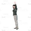 Half-Turned Woman Waving Hand Cutout-0