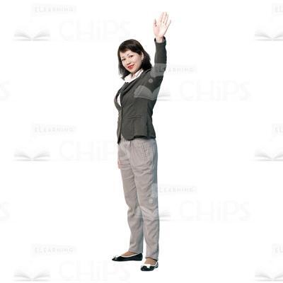 Attractive Young Woman Making Bye Gesture Cutout-0