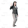 Happy Young Woman Saying Goodbye Cutout Image-0