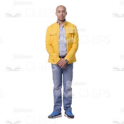 Concentrated Young Man Crossed Hands Cutout Photo-0