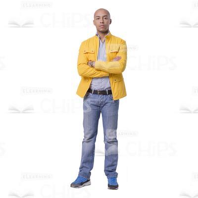 Self-Confident Young Man Crossed Arms Cutout Image-0