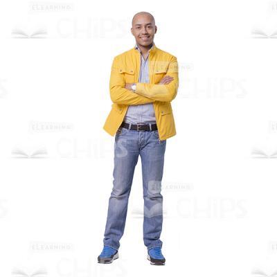 Smiling Young Man Crossed Arms Cutout-0