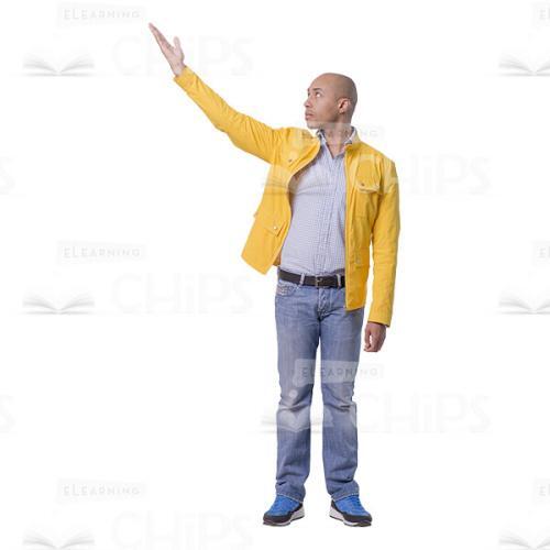 Young Man Pointing Upwards Cutout Image-0