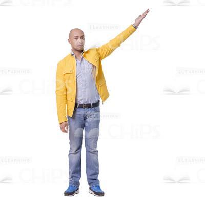 Good-Looking Man Character Pointing Upwards Cutout Picture-0