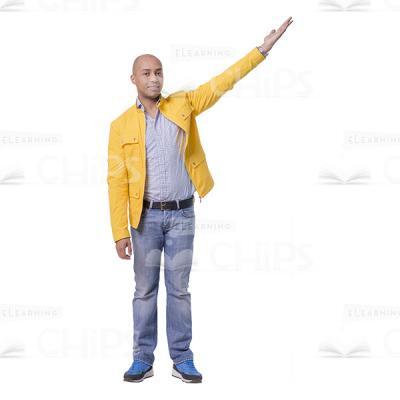 Friendly Man Pointing Up Cutout Picture-0
