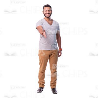 Handsome Young Man Making Greeting Gesture Cutout Photo-0