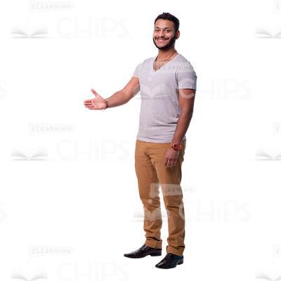 Half-turned Latin Young Man Cutout Image-0